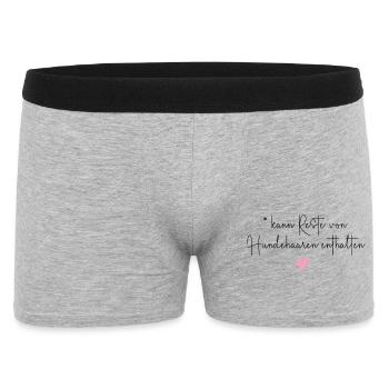 Hund Hundehaar lustiger Hunde Spruch Geschenk - Männer Boxer Shorts - Grau meliert - Vorne