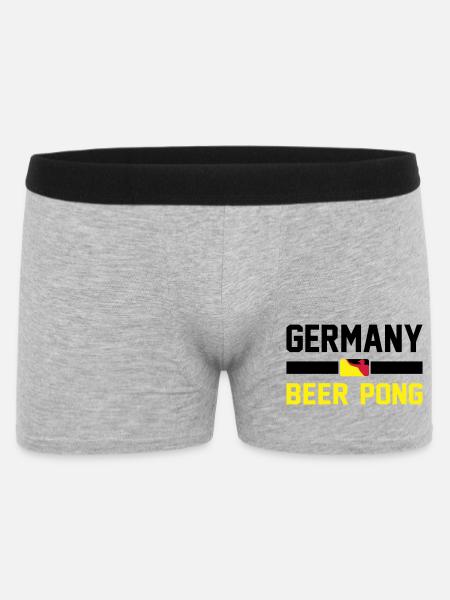 Germany Beer Pong - Männer Boxer Shorts - Grau meliert