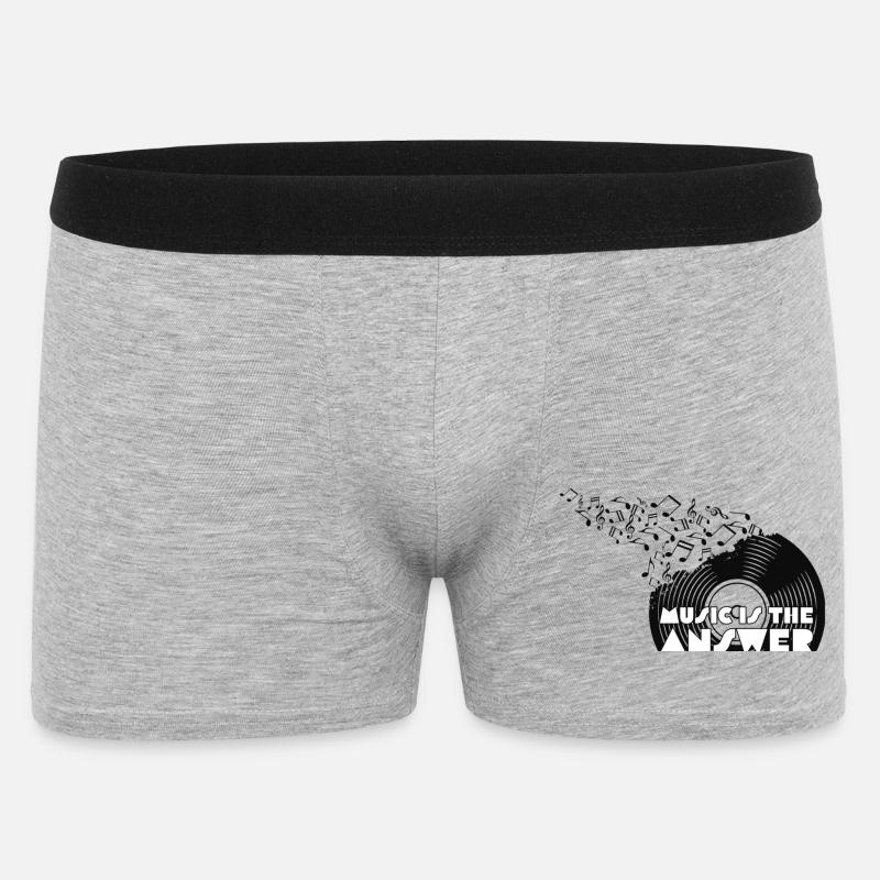Music is the answer - Männer Boxer Shorts - Grau meliert