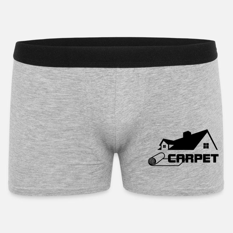 Teppichrollen Logo mit Haus - Männer Boxer Shorts - Grau meliert