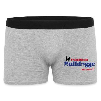 Französische Bulldogge Logo - Männer Boxer Shorts - Grau meliert - Vorne
