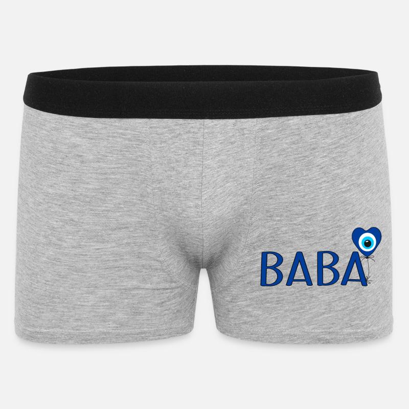 Baba mit Nazar Luftballon - Männer Boxer Shorts - Grau meliert