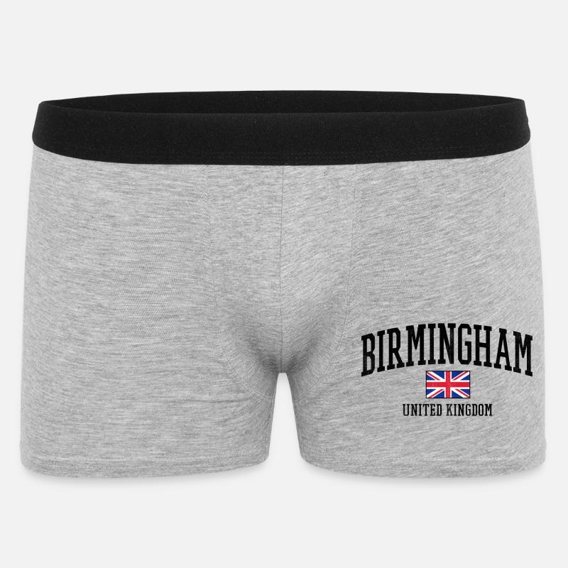 Conception de Birmingham avec drapeau britannique - Boxer Homme - gris chiné