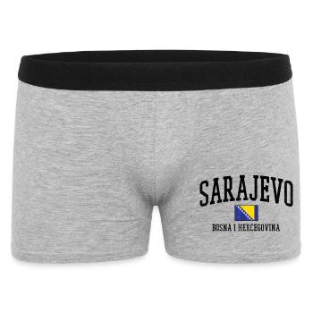 Art du drapeau de Bosnie Balkans - Boxer Homme - gris chiné - Devant