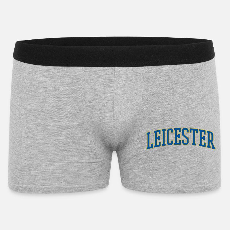 Leicester Varsity Wordmark - Männer Boxer Shorts - Grau meliert