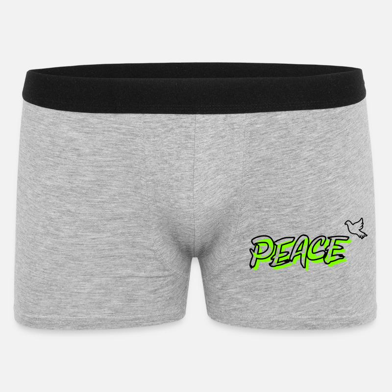 Friede Peace Friedenstaube - Männer Boxer Shorts - Grau meliert