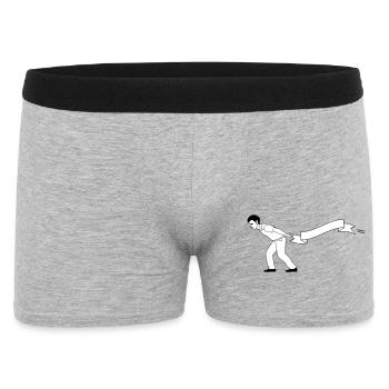 man pulls Banner | Bannerträger - Männer Boxer Shorts - Grau meliert - Vorne