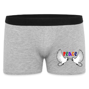 Deux colombes blanches de la paix avec le texte coloré PAIX - Boxer Homme - gris chiné - Devant