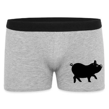 Pig shadow figure with curly tail - Men's Boxer Shorts - heather grey - Front