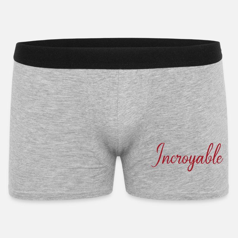 Je suis Incroyable Script Rouge - Boxer Homme - gris chiné