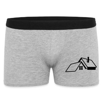 Transparentes Logo des Hauses - Männer Boxer Shorts - Grau meliert - Vorne