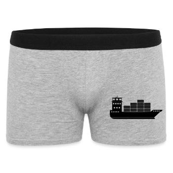 Porte-conteneurs maritimes ou bateau avec conteneurs - Boxer Homme - gris chiné - Devant