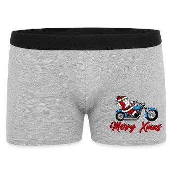 Santa Motorcycle – Xmas Ride - Men's Boxer Shorts - heather grey - Front