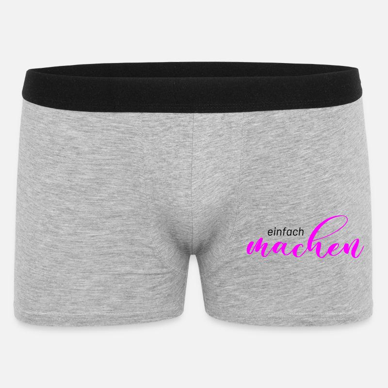 Spruch: einfach machen - Männer Boxer Shorts - Grau meliert