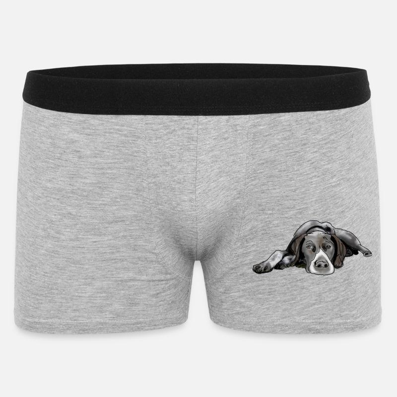Pointer Deutsch Kurzhaar - Männer Boxer Shorts - Grau meliert