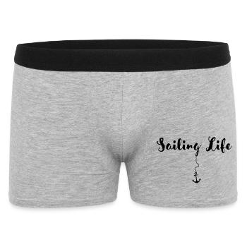 Voile et navigation de plaisance - Amour à la voile - Boxer Homme - gris chiné - Devant
