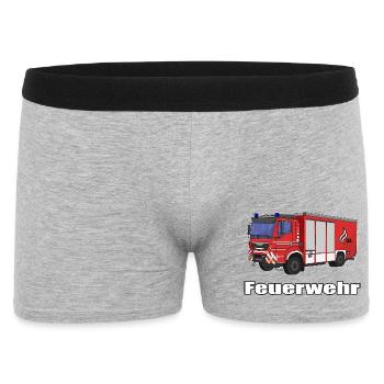Feuerwehr Feuerwehrwagen - Männer Boxer Shorts - Grau meliert - Vorne