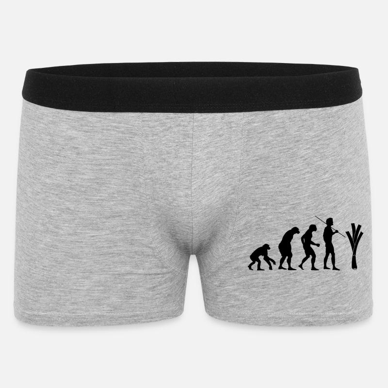 Evolution des Lauchs - Männer Boxer Shorts - Grau meliert