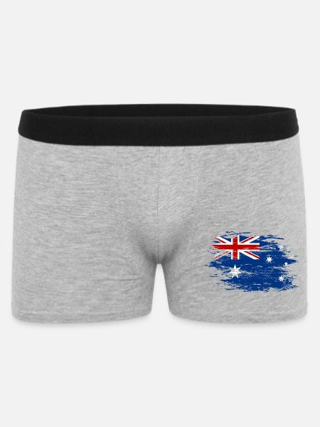 Drapeau de l’Australie utilisé - Boxer Homme - gris chiné