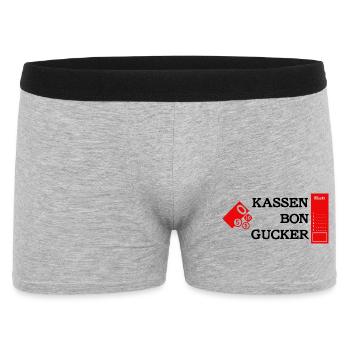 Kassenbongucker - Männer Boxer Shorts - Grau meliert - Vorne