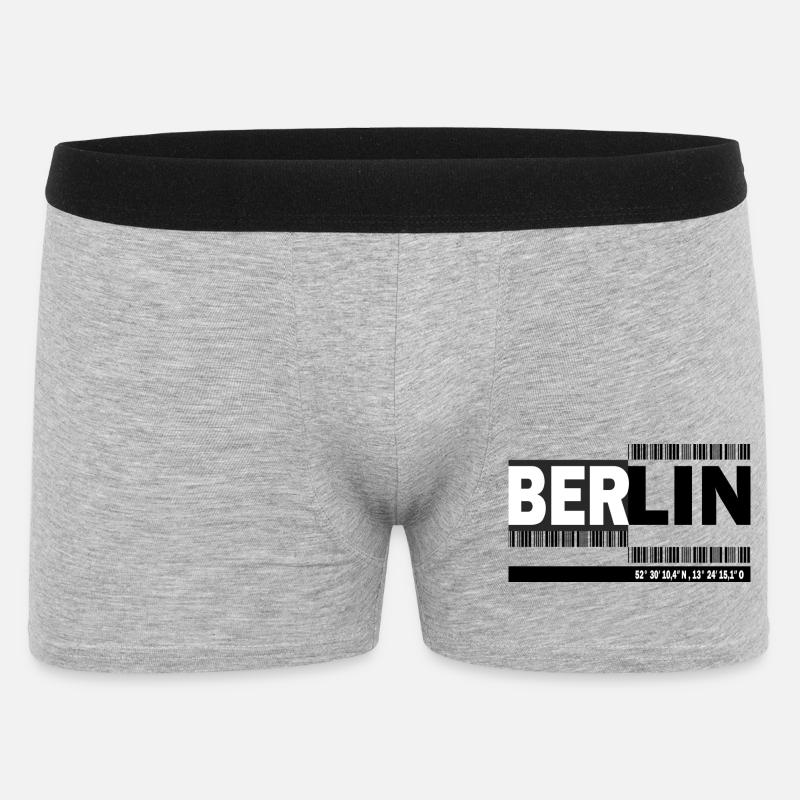 BERLIN - Barcode - Männer Boxer Shorts - Grau meliert