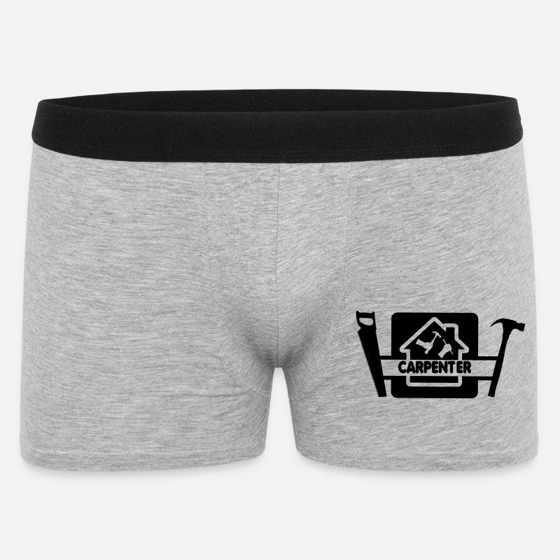 Logo mit Text Schreiner - Männer Boxer Shorts - Grau meliert