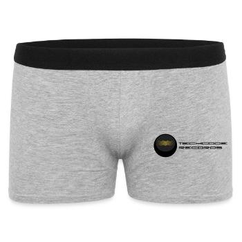 Goldene Wellen auf Schwarz - Männer Boxer Shorts - Grau meliert - Vorne