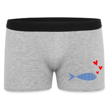 SARDINE. FISH. APRIL FOOL. EASTER. SEA - Men's Boxer Shorts - heather grey - Front