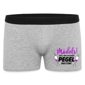 Mädels Party Sekt - Männer Boxer Shorts - Grau meliert - Vorne