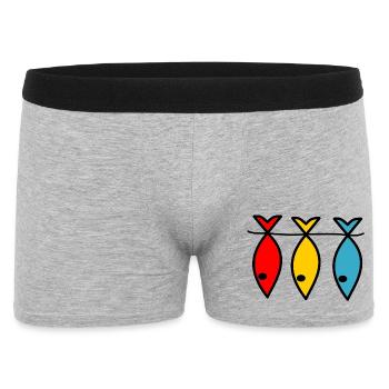 SARDINE. FISH. APRIL FOOL. EASTER. SEA - Men's Boxer Shorts - heather grey - Front