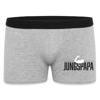 Jungspapa Power - Männer Boxer Shorts - Grau meliert - Vorne