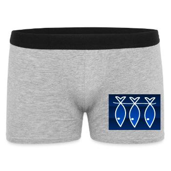 FISH. APRIL FOOL. EASTER. SARDINE. SEA - Men's Boxer Shorts - heather grey - Front