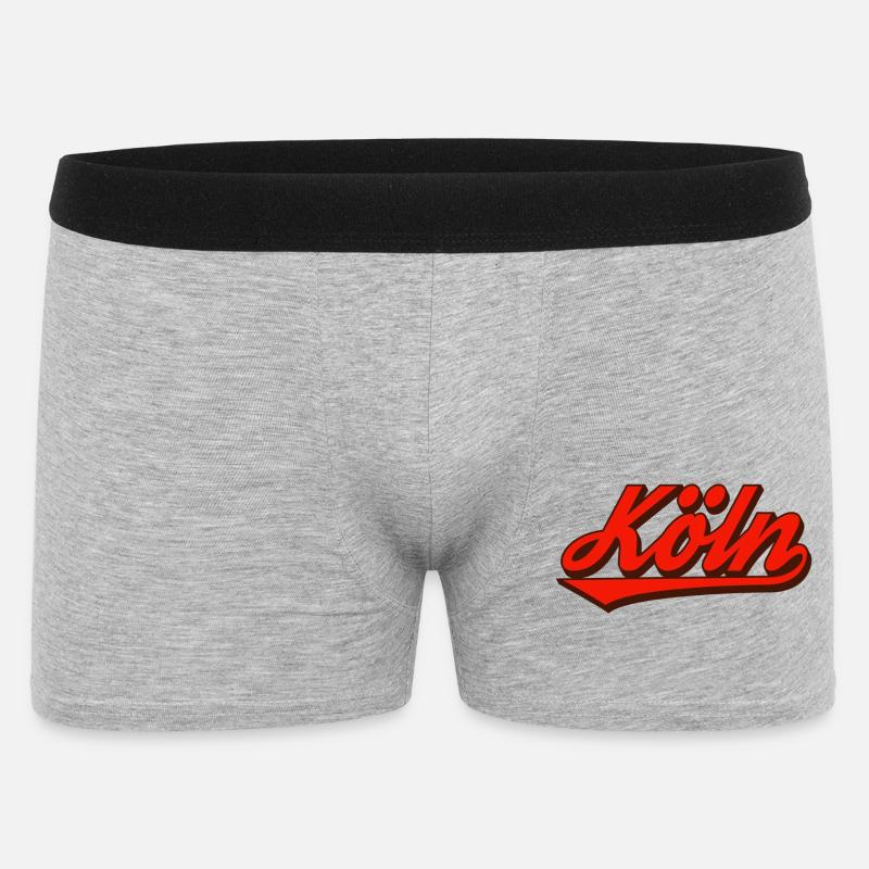Logo rétro Script de Cologne Rouge - Boxer Homme - gris chiné