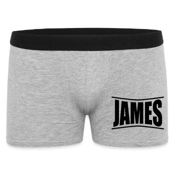 name t-shirt James t-shirt gift idea - Men's Boxer Shorts - heather grey - Front