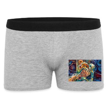 Neon Skeleton in Cosmic Embrace - Men's Boxer Shorts - heather grey - Front