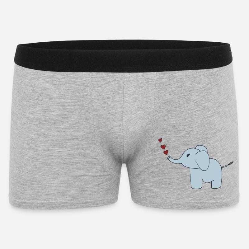elefant herzen - Männer Boxer Shorts - Grau meliert