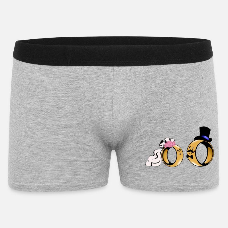 Brautringe Duo Love - Männer Boxer Shorts - Grau meliert