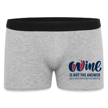 Wein ist nicht die Antwort - Männer Boxer Shorts - Grau meliert - Vorne