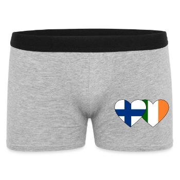Finlande Irlande Flag Heart - Boxer Homme - gris chiné - Devant