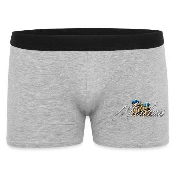 München Abstrakt Schrift - Männer Boxer Shorts - Grau meliert - Vorne