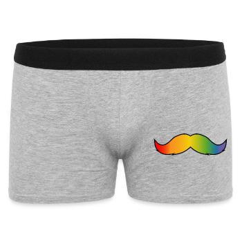Regenbogen Bart queer schwarz - Männer Boxer Shorts - Grau meliert - Vorne
