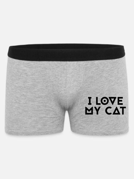 J’aime mon chat - Boxer Homme - gris chiné