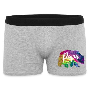 Bär Papa Batik Tie Dye - Männer Boxer Shorts - Grau meliert - Vorne