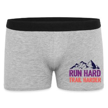 Run Hard. Trail Harder. - Men's Boxer Shorts - heather grey - Front