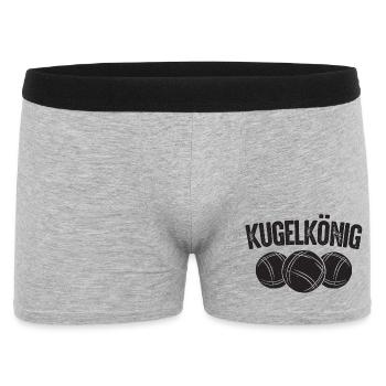 Boule König King Kugeln für Bouler Boccia Spiel - Männer Boxer Shorts - Grau meliert - Vorne