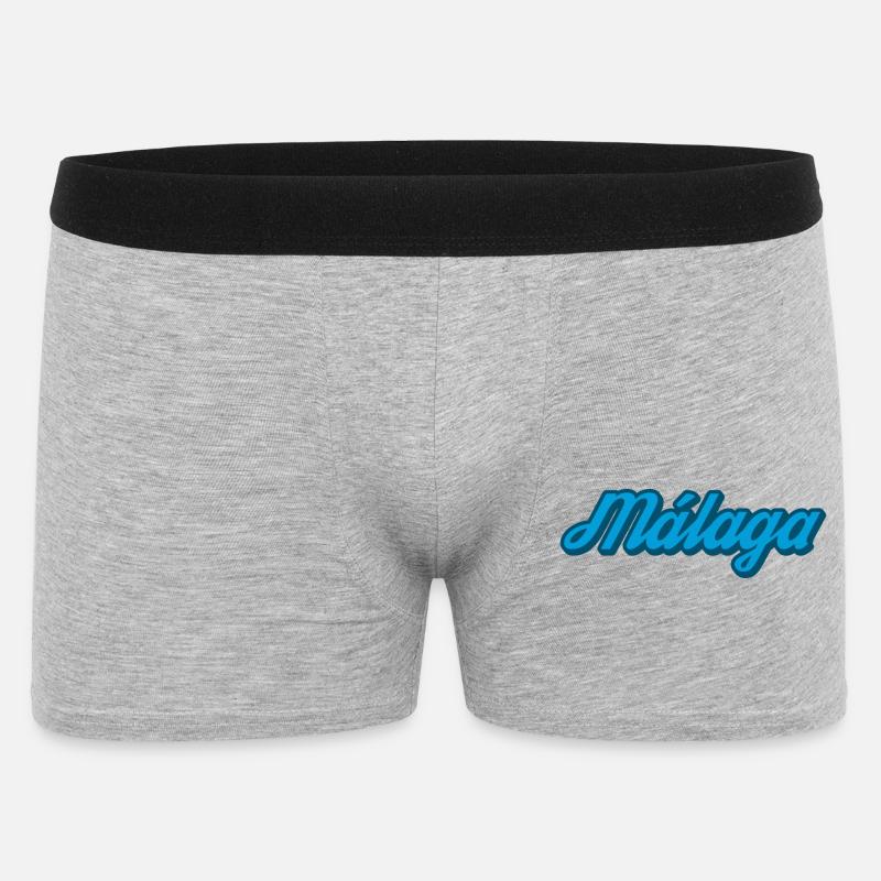 Málaga Coastal Script Blue - Men's Boxer Shorts - heather grey