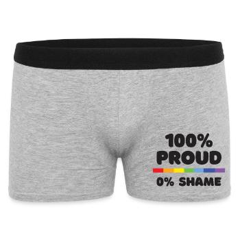 Pride Month - 100% Proud. 0% Shame - Men's Boxer Shorts - heather grey - Front