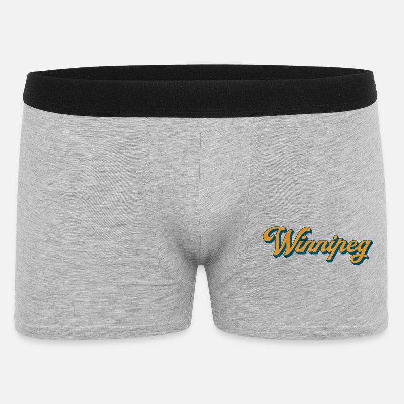 Winnipeg Retro Script - Männer Boxer Shorts - Grau meliert