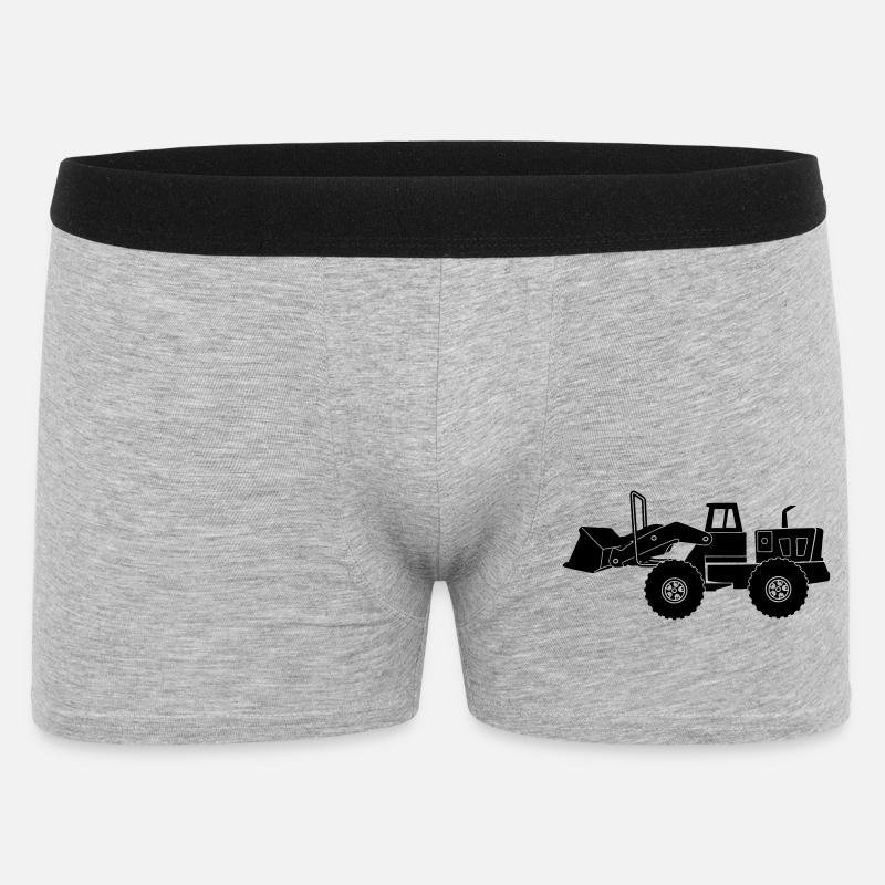 Transparenter Bulldozer - Männer Boxer Shorts - Grau meliert