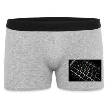 WASD Neon Keyboard Art Print - Men's Boxer Shorts - heather grey - Front